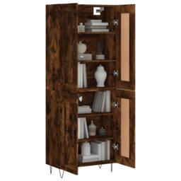 Berkfield Home Highboard Smoked Oak 69.5x34x180 cm Engineered Wood in Brown - thumbnail 3