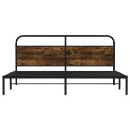 Berkfield Home Metal Bed Frame without Mattress Smoked Oak 180x200 cm Super King in Brown - thumbnail 5
