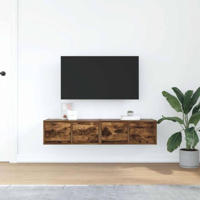 Berkfield Home TV Cabinets 2 pcs Smoked Oak 60x31x25.5 cm Engineered Wood in Brown - image 1