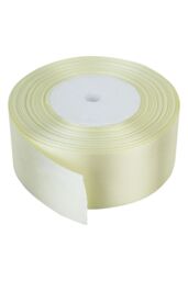 Neel Blue Double Sided Satin Polyester Ribbon Roll, 40mm x 25 Metres in Ivory