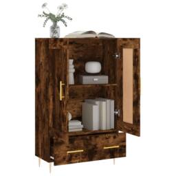 Berkfield Home Highboard Smoked Oak 69.5x31x115 cm Engineered Wood in Brown - thumbnail 4