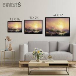 "Artery8 Ivan Aivazovsky The Ninth Wave Framed Canvas Wall Art Print - Size: W12"" x H16""" - thumbnail 4