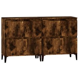 Berkfield Home Sideboards 2 pcs Smoked Oak 60x35x70 cm Engineered Wood in Brown - Size: 60 x 35 x 70 cm - thumbnail 6