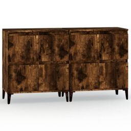 Berkfield Home Sideboards 2 pcs Smoked Oak 60x35x70 cm Engineered Wood in Brown - Size: 60 x 35 x 70 cm - thumbnail 2