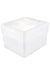 Keeeper Set of 3 Storage Boxes with Lid & Air Control System 18 Litre in Clear - thumbnail 2