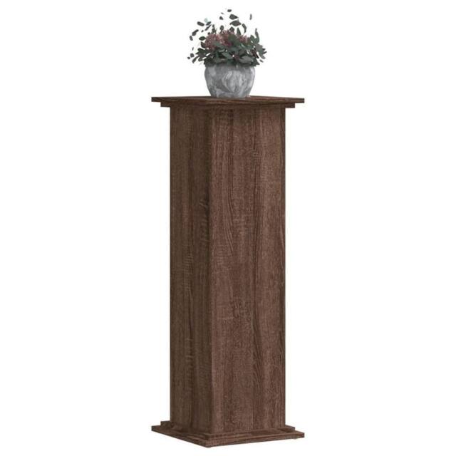Berkfield Home Plant Stand Brown Oak 33x33x100 cm Engineered Wood - Size: 33 x 33 x 100 cm - image 1