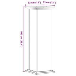 Berkfield Home Plant Stand Brown Oak 33x33x100 cm Engineered Wood - Size: 33 x 33 x 100 cm - thumbnail 9