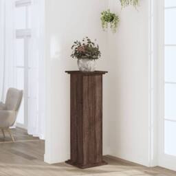 Berkfield Home Plant Stand Brown Oak 33x33x100 cm Engineered Wood - Size: 33 x 33 x 100 cm - thumbnail 2