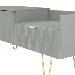 Ready Assembled 2 U Dallas 2 Drawer Coffee TV Unit (Ready Assembled) in Grey - thumbnail 5