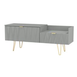 Ready Assembled 2 U Dallas 2 Drawer Coffee TV Unit (Ready Assembled) in Grey - thumbnail 4