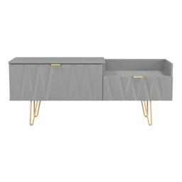 Ready Assembled 2 U Dallas 2 Drawer Coffee TV Unit (Ready Assembled) in Grey - thumbnail 2