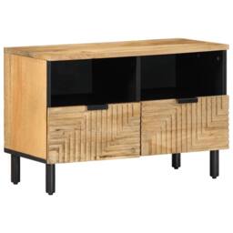 Berkfield Home TV Cabinet Brown 70x33x46 cm Solid Wood Mango - Size: 70 x 33 x 46 cm - thumbnail 2