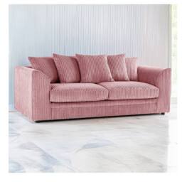 Furniture 786 Hannah Jumbo Cord 3 Seater Sofa in Pink
