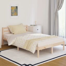 Berkfield Home Day Bed Solid Wood Pine 120x200 cm in Brown - Size: Small Double