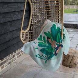 Benjamin Tate Design Woman Meditating Designer Blanket in Natural - Size: 120 cm x 150 cm - thumbnail 3