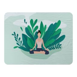 Benjamin Tate Design Woman Meditating Designer Blanket in Natural - Size: 120 cm x 150 cm - thumbnail 1