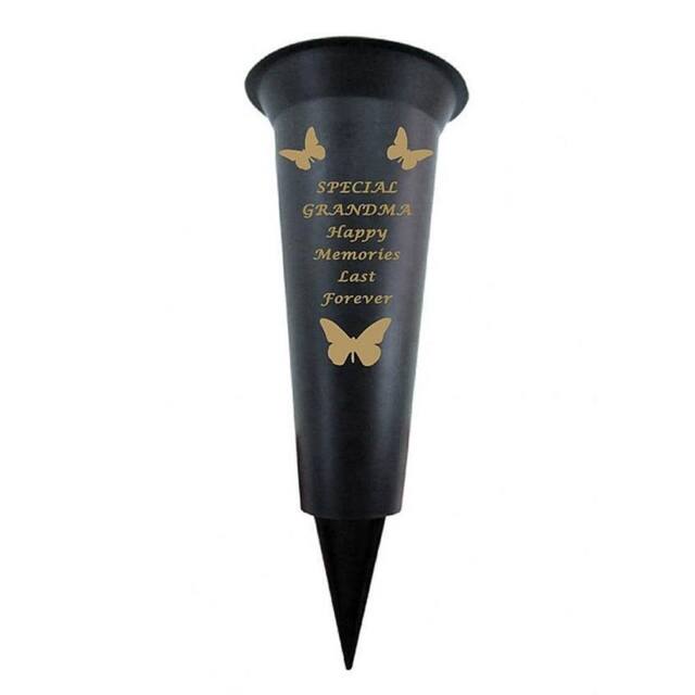 David Fischhoff Memorial Grave Plastic Spike Vase - Grandma in Black - image 1