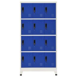 Berkfield Home Locker Cabinet Grey & Blue 90x45x180 cm Steel - Size: 90 x 45 x 180 cm - thumbnail 2