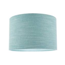 Happy Homewares Designer Bobbled & Textured Linen Fabric Round Drum Lamp Shade in Duck Egg Blue - Size: 12 inches - thumbnail 1