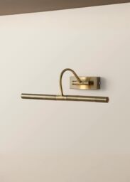 ValueLights Capri Antique Brass Adjustable Twin Bulb Picture Wired Wall Light in Gold - thumbnail 2