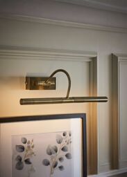 ValueLights Capri Antique Gold Adjustable Twin Bulb Picture Wired Wall Light