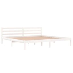 Berkfield Home Day Bed Solid Wood Pine 200x200 cm Super King White - thumbnail 3