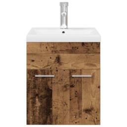 Berkfield Home Sink Cabinet with Built-in Basin & Faucet Old Wood in Brown - thumbnail 6