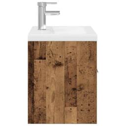 Berkfield Home Sink Cabinet with Built-in Basin & Faucet Old Wood in Brown - thumbnail 7