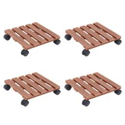 Berkfield Home Plant Trolleys 4 pcs Brown 30x30x7, 5 cm WPC - thumbnail 2