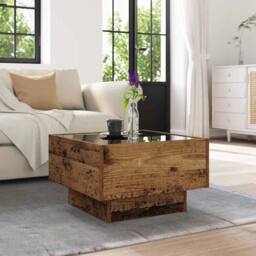 Berkfield Home Coffee Table Old wood 50 x 50 x 30 cm Engineered wood in Brown - thumbnail 5