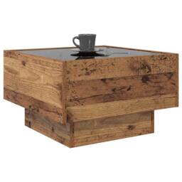 Berkfield Home Coffee Table Old wood 50 x 50 x 30 cm Engineered wood in Brown - thumbnail 3