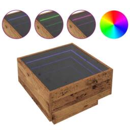 Berkfield Home Coffee Table Old wood 50 x 50 x 30 cm Engineered wood in Brown - thumbnail 4