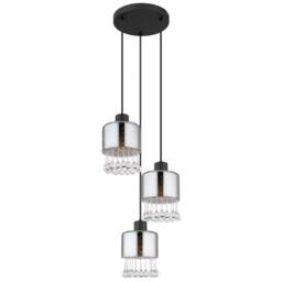 Netlighting Hendry Cluster Pendant Matt Black Smoke Glass Shade 3x E27 - thumbnail 2