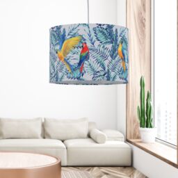 First Choice Lighting Parrot - Velvet Parrot Design 30cm Pendant or Table Lamp Shade in Blue - thumbnail 9