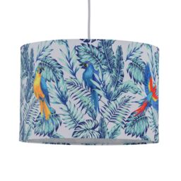 First Choice Lighting Parrot - Velvet Parrot Design 30cm Pendant or Table Lamp Shade in Blue - thumbnail 4
