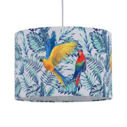 First Choice Lighting Parrot - Velvet Parrot Design 30cm Pendant or Table Lamp Shade in Blue - thumbnail 2