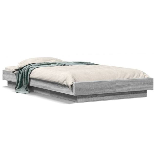 Berkfield Home Bed Frame with LED Lights without Mattress Grey Sonoma 90x200cm - Size: 90x200 cm - image 1