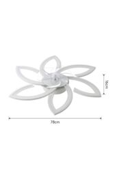 Living and Home Remote Control Modern Flower Shape Ceiling Fan Light in White - thumbnail 5
