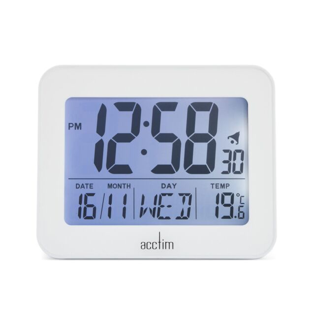 Acctim Otto Superbrite® Digital Bedside Alarm Clock in White - image 1
