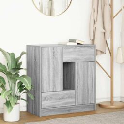 Berkfield Home Sideboard with Drawers & Doors Grey Sonoma 70.5x34x74.5 cm - thumbnail 1