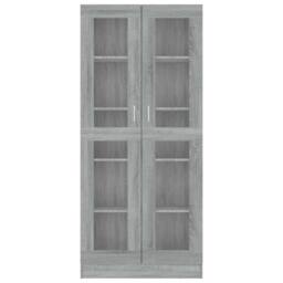 Berkfield Home Vitrine Cabinet Grey Sonoma 82.5x30.5x185.5 cm Engineered Wood - thumbnail 3