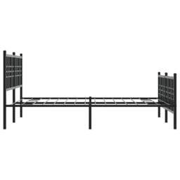 Berkfield Home Metal Bed Frame without Mattress with Footboard Black 137x190cm - Size: 137x190 cm - thumbnail 5