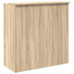 Berkfield Home Reception Desk Sonoma Oak 100x50x103.5 cm Engineered Wood in Brown - thumbnail 7