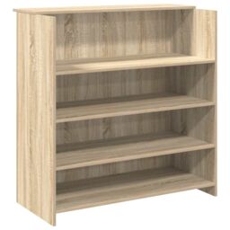 Berkfield Home Reception Desk Sonoma Oak 100x50x103.5 cm Engineered Wood in Brown - thumbnail 2