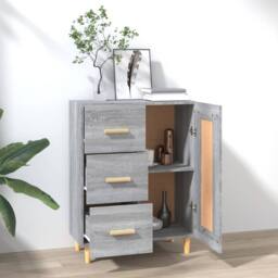 Berkfield Home Sideboard Grey Sonoma 69.5x34x90 cm Engineered Wood - thumbnail 1