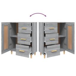 Berkfield Home Sideboard Grey Sonoma 69.5x34x90 cm Engineered Wood - thumbnail 9