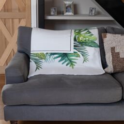 Benjamin Tate Design Square Botanical Border Blanket in Natural - Size: 120 cm x 150 cm - thumbnail 2
