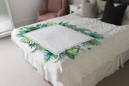 Benjamin Tate Design Square Botanical Border Blanket in Natural - Size: 120 cm x 150 cm - thumbnail 3