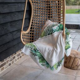 Benjamin Tate Design Square Botanical Border Blanket in Natural - Size: 120 cm x 150 cm - thumbnail 4