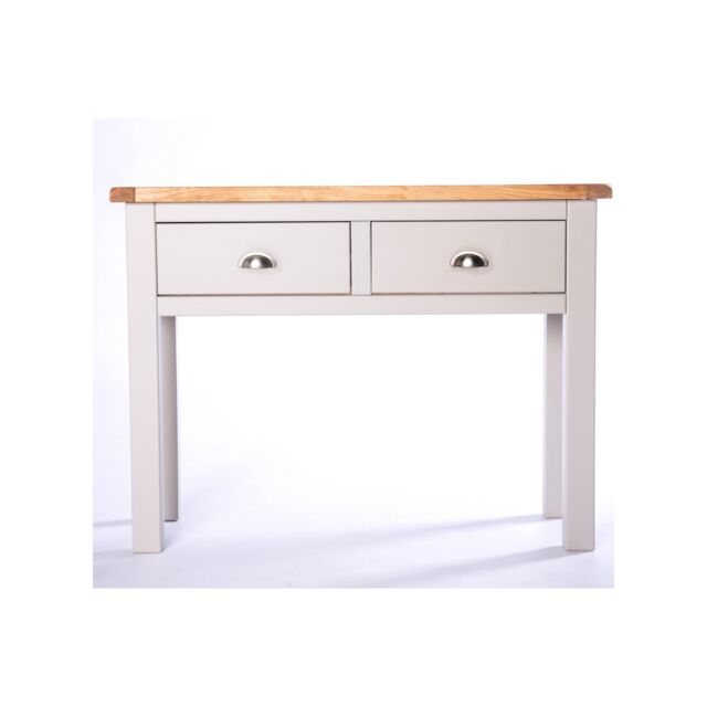Cabinet Bits Argenta Light Grey 2 Drawer Console Table Satin Chrome Cup - image 1